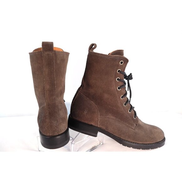 Frye Women's Brown Suede Lace-Up Combat Boots Size 7.5 - Picture 5 of 8